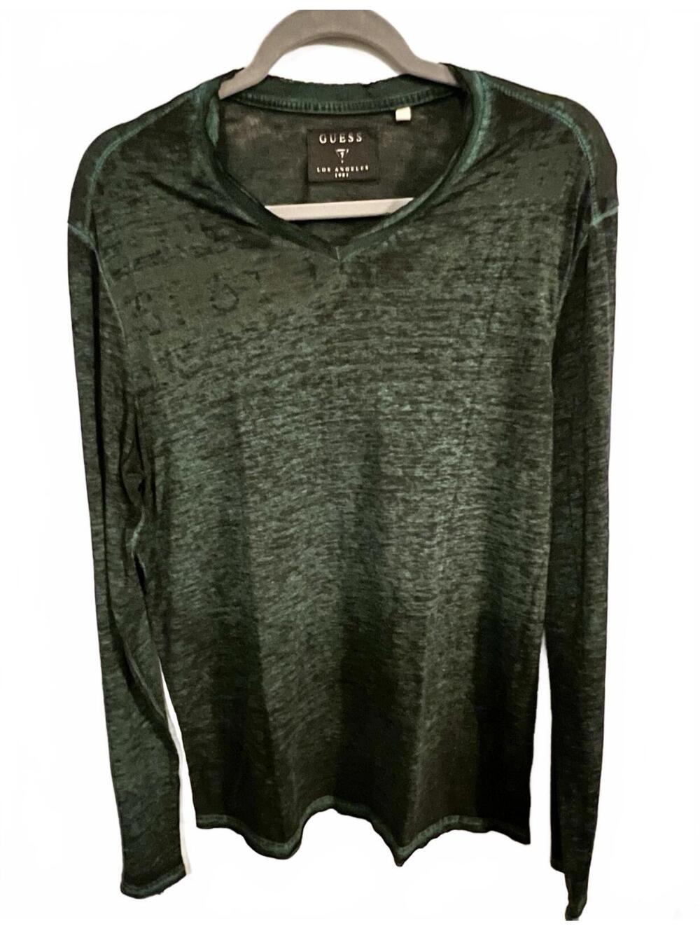 Guess Los Angeles Grunge Burnout Sheer Tee | Dark Indie Rock Aesthetic Size Med
